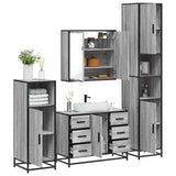 4 Piece Bathroom Furniture Set Grey Sonoma Engineered Wood 3301203