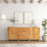 Side Cabinets 3 pcs Brown and Black 60x33.5x75 cm Solid Wood Mango 3206282
