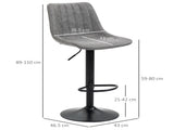 Modern Bar Stools Set of 2, Height Adjustable Swivel Bar Chairs with Backrest, Gas Lift and T3398P328163