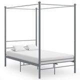 Bed Frame Grey Powder-coated metal 140x200 cm Bed Frame 325062