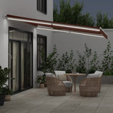 Manual Retractable Awning with LED Brown 400x350 cm 3215388