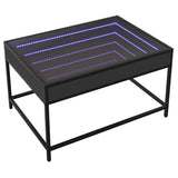 Coffee Table with Infinity LED Black 70x50x41 cm 847682
