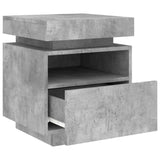 ZNTS Bedside Cabinet with LED Lights Concrete Grey 40x39x48.5 cm 836790