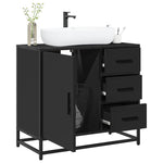 ZNTS Bathroom Sink Cabinet Black 65x33x60 cm Engineered Wood 849274