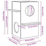 Cat House White 43x43x60 cm Solid Wood Pine 859302