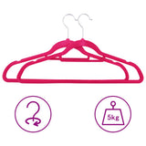 100 pcs Clothes Hanger Set Anti-slip Pink Velvet 289925