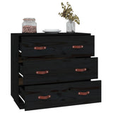 Sideboard Black 80x40x75 cm Solid Wood Pine 820111