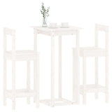 3 Piece Bar Set White Solid Wood Pine 3124733