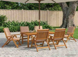 7-Piece Garden Dining Set Natural Solid Acacia Wood 3434574