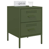 Bedside Cabinets 2 pcs Olive Green 36x39x50.5 cm Steel 842931