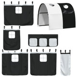 Bunk Bed without Mattress with Slide White and Black 80x200 cm 3284143