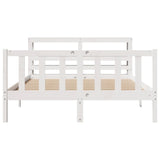 Bed Frame without Mattress White 140x200 cm Solid Wood Pine 3305762