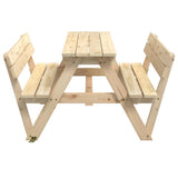 Picnic Table for 4 Kids with Umbrella Hole Solid Wood Fir 4008985