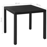 5 Piece Garden Dining Set Aluminium Black 3070649