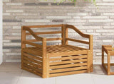 Outdoor Sofa Solid Acacia Wood Natural 3436369