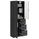 Cabinet Set 2 pcs Black Engineered Wood 3416980