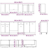 Kitchen Cabinet Set Lyon 8 pcs Grey Sonoma Engineered Wood 3388349