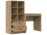 Desk with Drawer with Shelf with Storage 2 pcs Artisan Oak 3337304