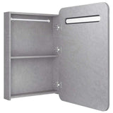 LED Bathroom Mirror Cabinet Concrete Grey 60x11x80 cm 326502