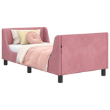 Children's Bed Frame with Headboard Pink 80 x 160 cm Velvet 42010860