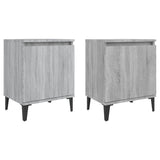 Bed Cabinets with Metal Legs Grey Sonoma 40x30x50 cm 813119