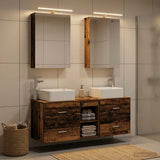 Bathroom Furniture Set 5 pcs Old Wood Engineered Wood and Glass 3406757