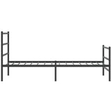 Metal Bed Frame without Mattress with Footboard Black 100x200cm 355378