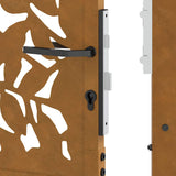 Garden Gate 100x175 cm Weathering Steel Leaf Design 4100967