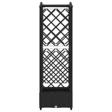 Raised Bed with Trellis and Roof Black 124 x 40 x 126 cm PP 42032533