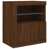 Sideboard with LED Lights Brown Oak 162x37x67 cm 3209036
