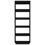 Book Cabinet/Room Divider Black 60x35x167 cm Solid Pinewood 810878