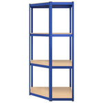 4-Layer Corner Shelf Blue Steel&Engineered Wood 152852