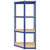 4-Layer Corner Shelf Blue Steel&Engineered Wood 152852