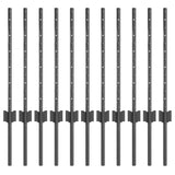 Embedded Fence Post 11 pcs Grey 100 cm Powder-Coated Steel 42006277