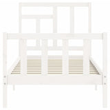 Bed Frame without Mattress White Single Solid Wood Pine 3193107