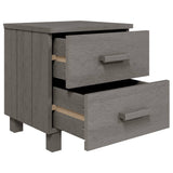 ZNTS Bedside Cabinets HAMAR 2 pcs Light Grey 40x35x44.5cm Solid Wood 340411