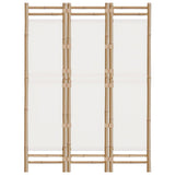 Folding 3-Panel Room Divider 120 cm Bamboo and Canvas 350623