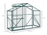 6 x 2.5ft Polycarbonate Greenhouse Walk-In Green House with Rain Gutter, Sliding Door, Window, T3398P323960