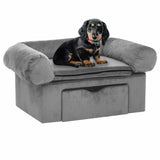 Dog Sofa with Drawer Grey 75x50x38 cm Plush 171076