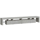 TV Cabinet with LED Lights Concrete Grey 260x36.5x40 cm 3152821
