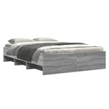 Bed Frame without Mattress Grey Sonoma 135x190 cm Double Engineered Wood 3295693