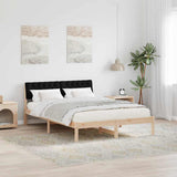 Bed frame Brown and black 140 x 200 cm Solid pine wood 878606