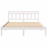 Bed Frame White 160 x 200 cm Solid Pine Wood 872366