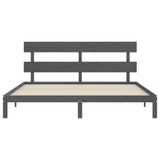 Bed Frame without Mattress Grey 200x200 cm Solid Wood Pine 3193553