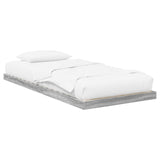 Floor Bed Frame Grey Sonoma 90 x 200 cm Engineered Wood 893545