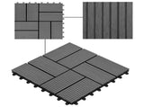 Decking Tile 22 pcs Grey 30 x 30 cm WPC 3444838