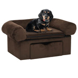 Dog Sofa with Drawer Brown 75x50x38 cm Plush 171077