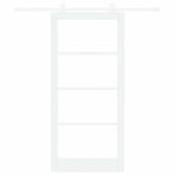 Sliding Door ORKDAL White 93 x 202 cm Solid Pine Wood and Glass 3332064