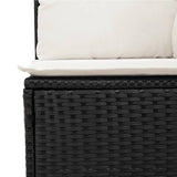 10 Piece Garden Sofa Set with Cushions Black Poly Rattan 3228896