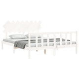 Bed Frame without Mattress White 160x200 cm Solid Wood Pine 3193477